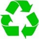 green recycle logo : A green recycle logo with a white background.