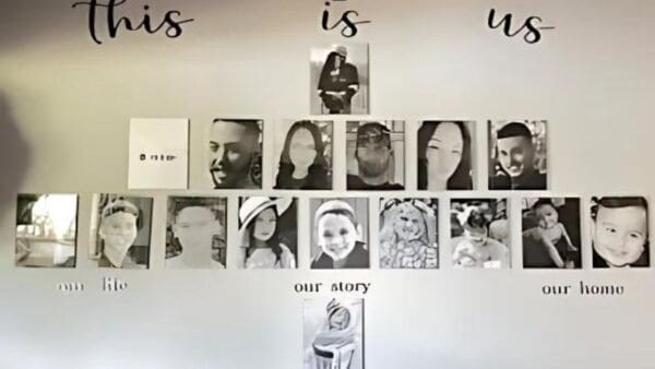 A photo of Ash Motes' extended family tree, including his grandchildren.