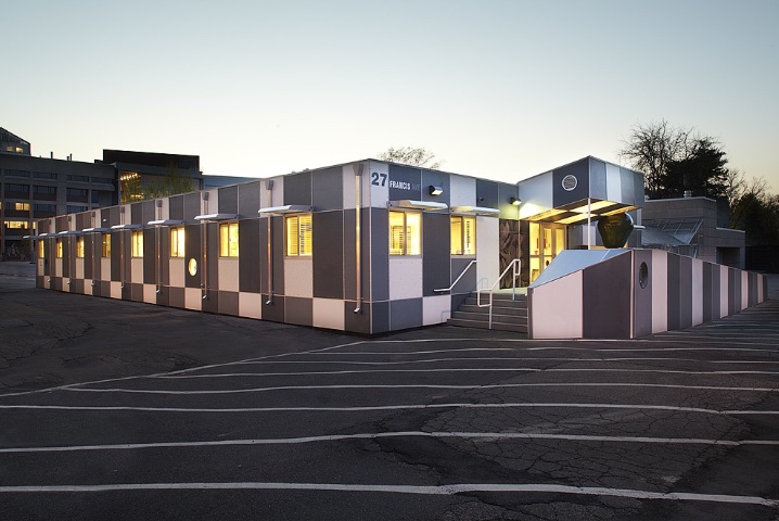 A photo of the Harvard Yard Child Care Center, showcasing the use of modular construction.