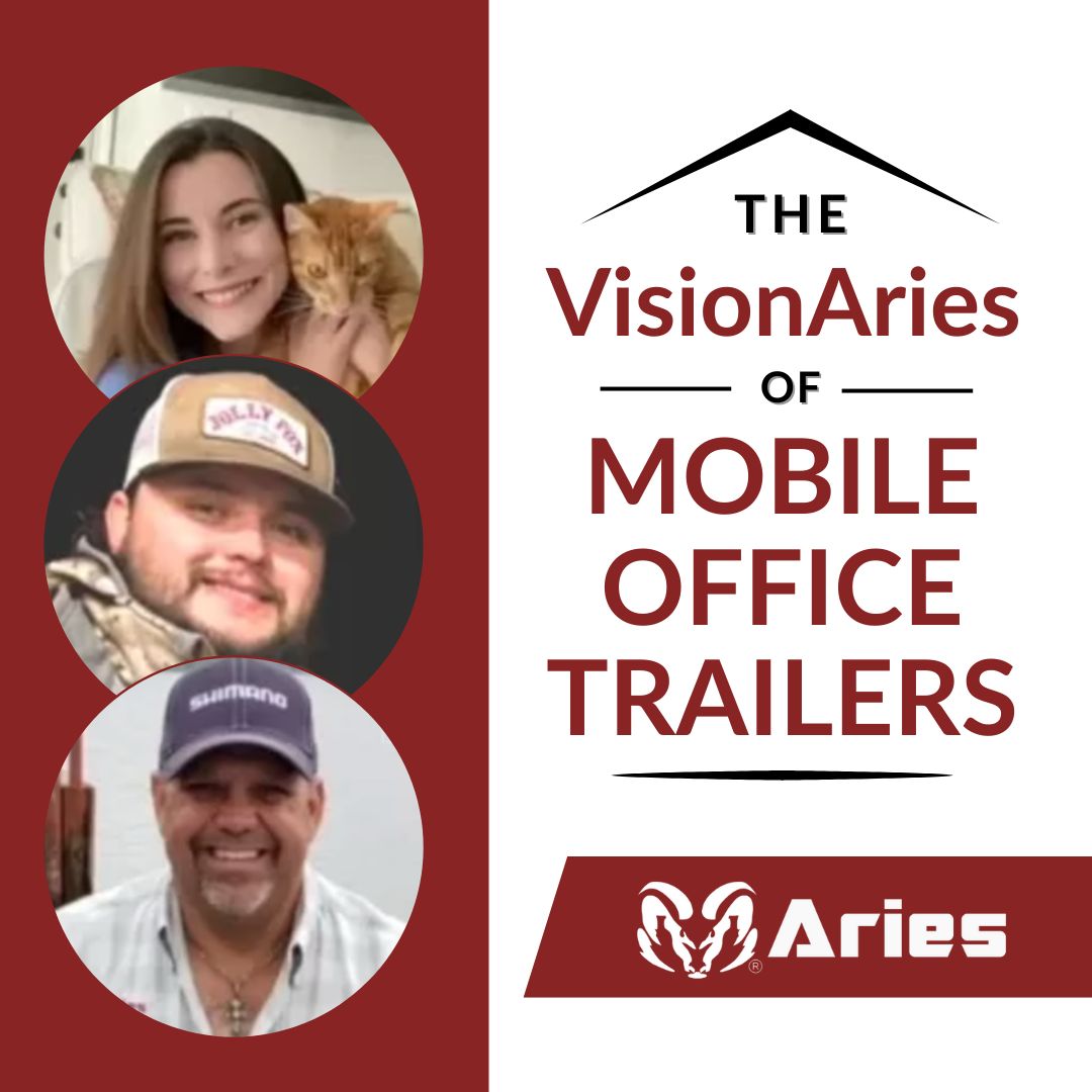 The words "The VisionAries of Mobile Office Trailers" are to the right of three circle-framed headshots of previous VisionAries nominees.