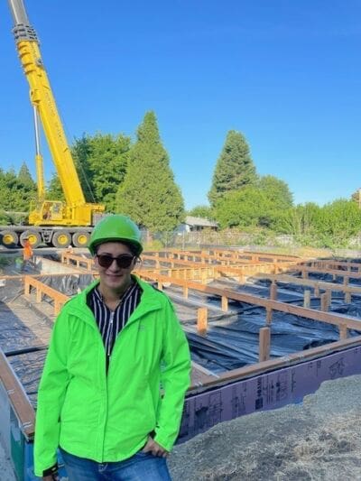 A phot of VisionAries spotlight, Lani Baze, at the Three Rivers jobsite.