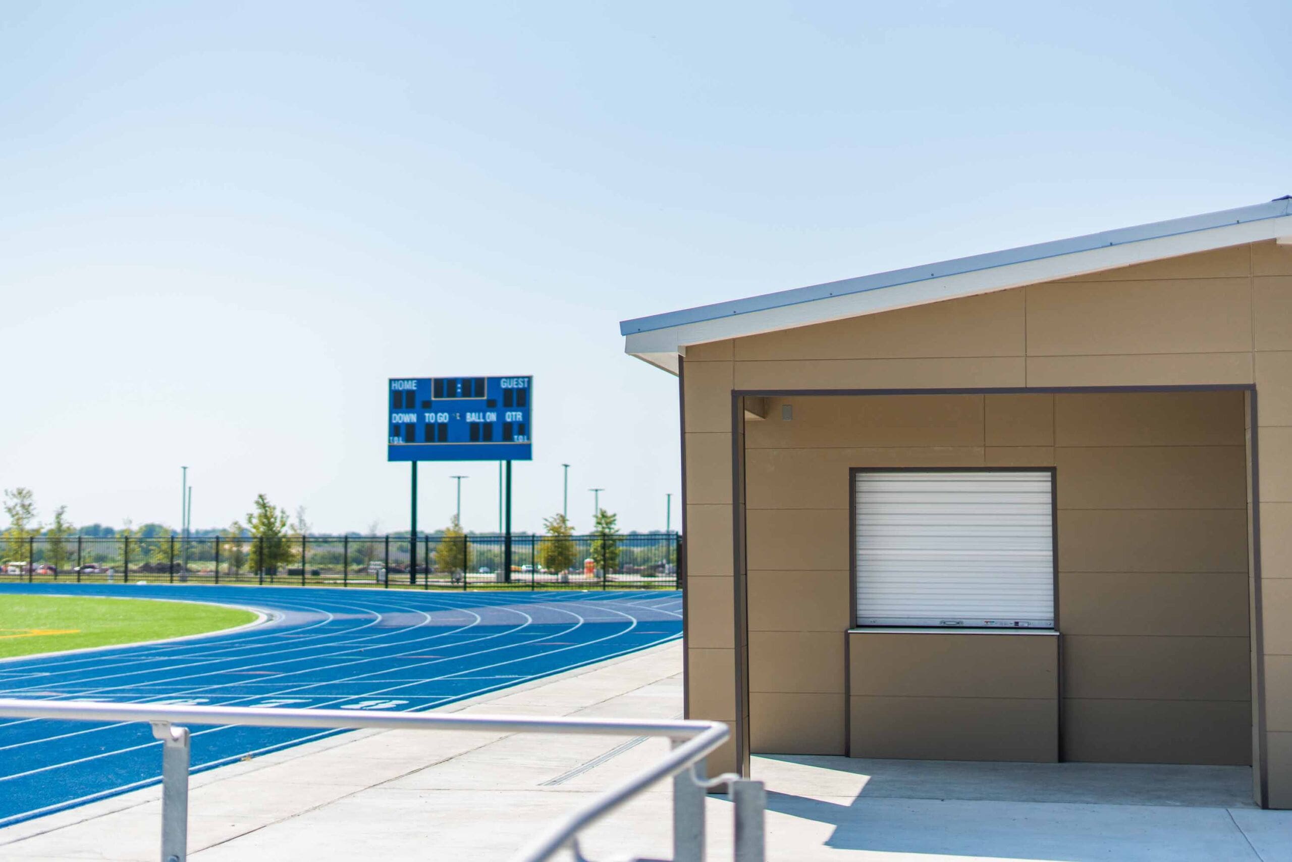 modular-concession-stand-texas-school-aries Close-up of modular concession stand built by Aries Building Systems for a Texas school.